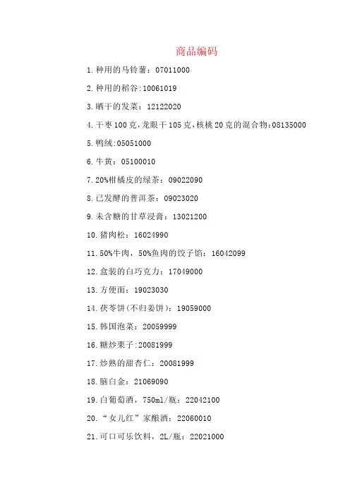 商品编码