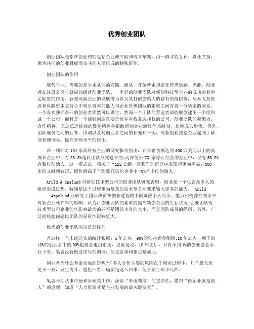 优秀创业团队