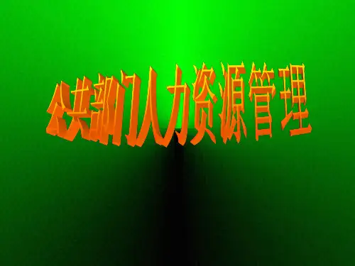 第八章公共部门人力资源管理.ppt