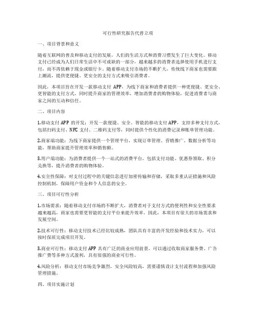 可行性研究报告代替立项