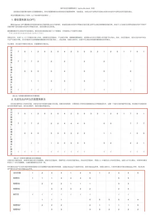 操作系统页面置换算法（opt,lru,fifo,clock）实现