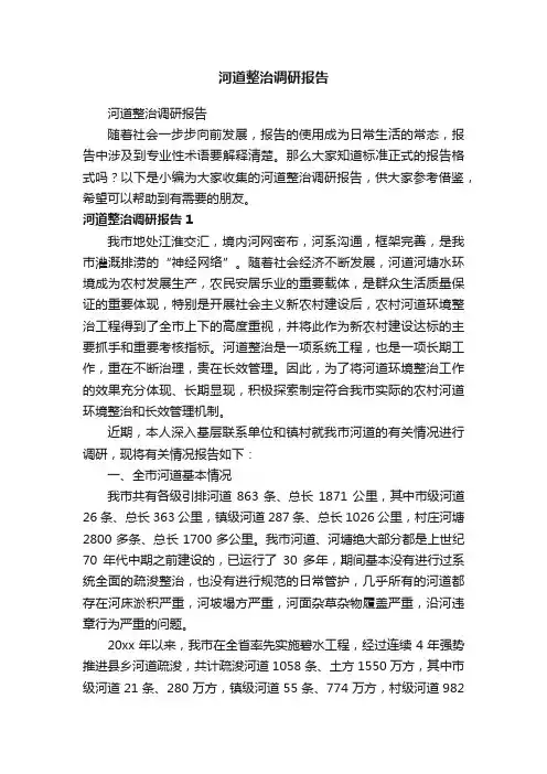 河道整治调研报告