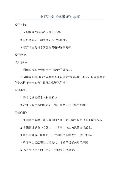 小班科学《爆米花》教案