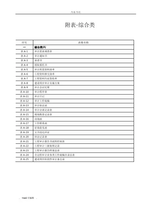 建设项目全过程跟踪审计表格_综合类