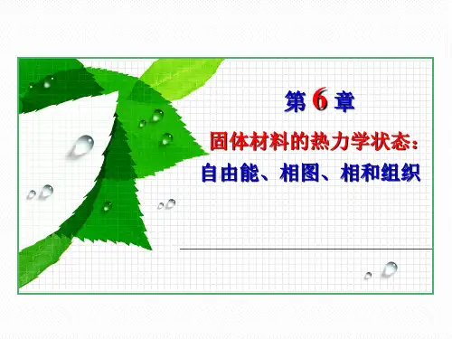 第6章：固体材料的热力学状态：自由能、相图、相和组织