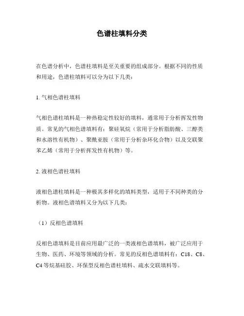 色谱柱填料分类