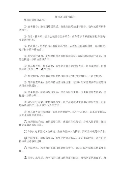 外科常规接诊流程