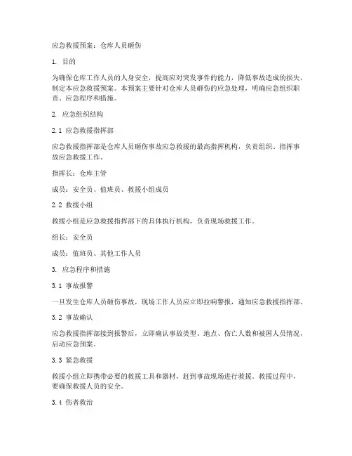 仓库人员砸伤应急救援预案