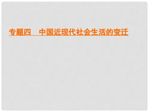 2019-2020学年高中历史 专题4 中近现代社会生活的变迁 1 物质生活和社会习俗的变迁课件 人民版必修2