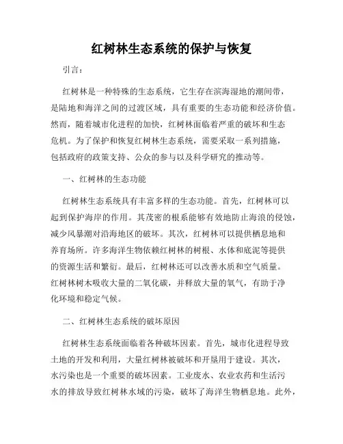 红树林生态系统的保护与恢复