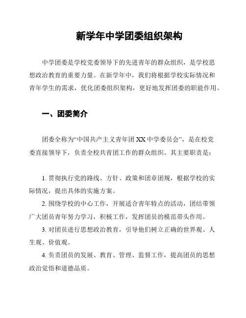 新学年中学团委组织架构