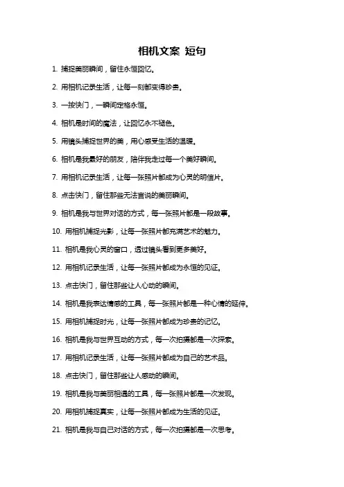 相机文案 短句