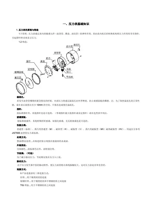 压力表的基本知识