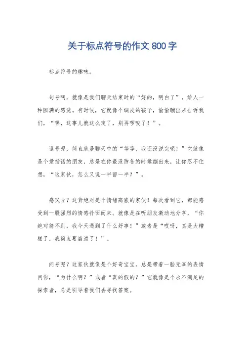 关于标点符号的作文800字