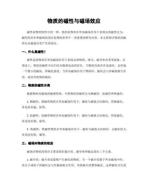 物质的磁性与磁场效应