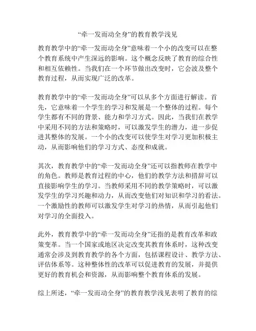 “牵一发而动全身”的教育教学浅见