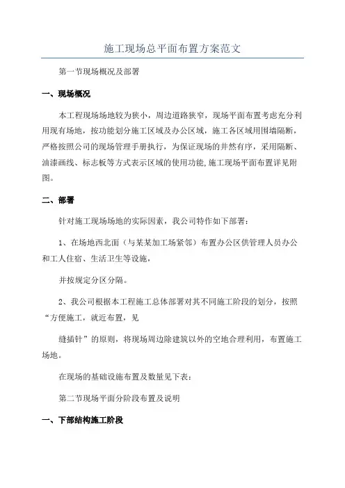 施工现场总平面布置方案范文