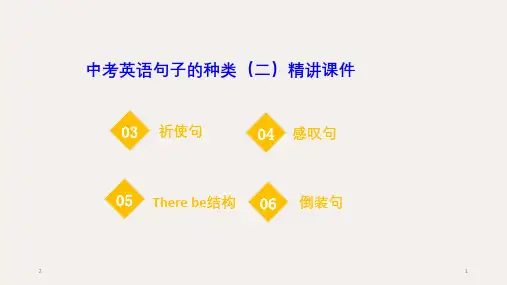 人教版 中考英语句子类型之祈使句,感叹句,there be句型,倒装句ppt课件(共37页)