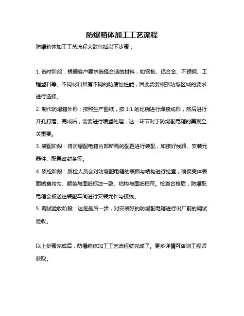 防爆箱体加工工艺流程