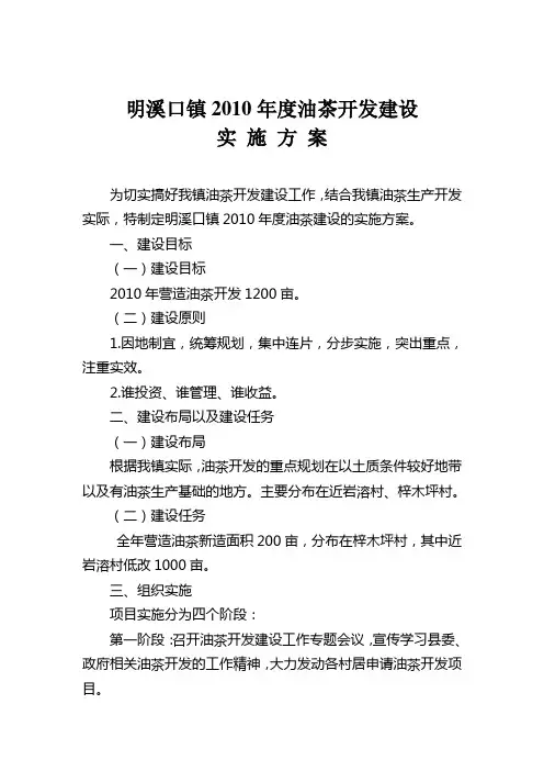 油茶开发实施方案 Word 文档 (2)