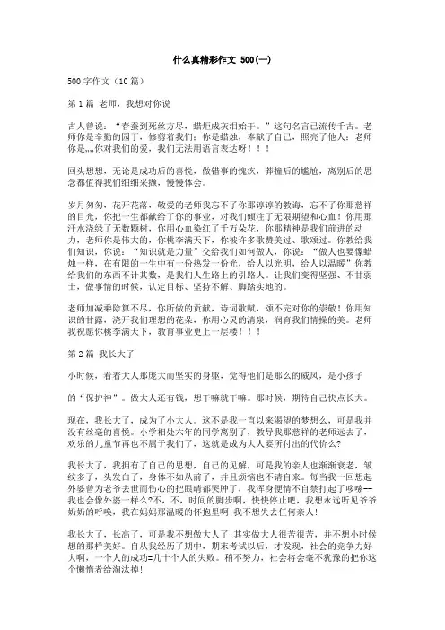 什么真精彩作文_500