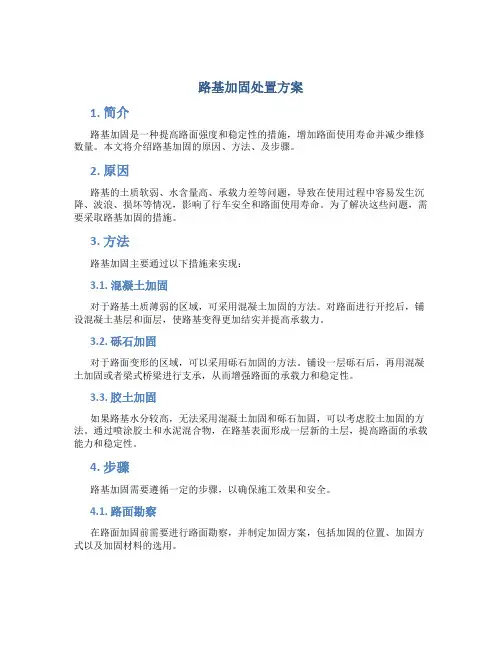 路基加固处置方案