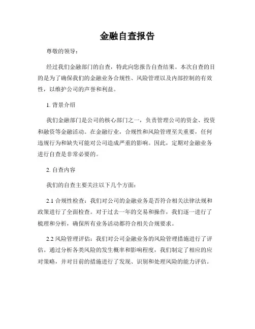 金融自查报告