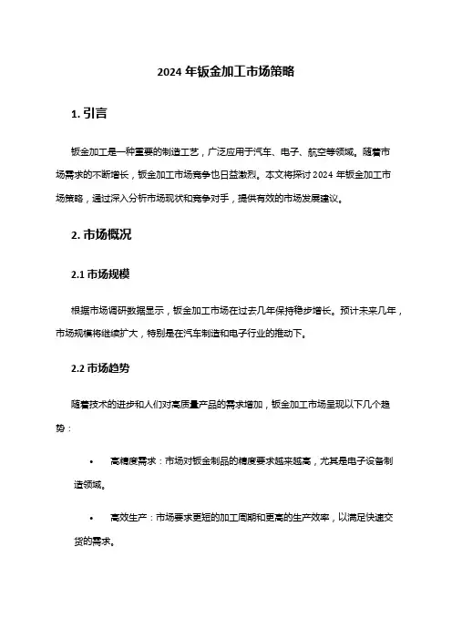 2024年钣金加工市场策略