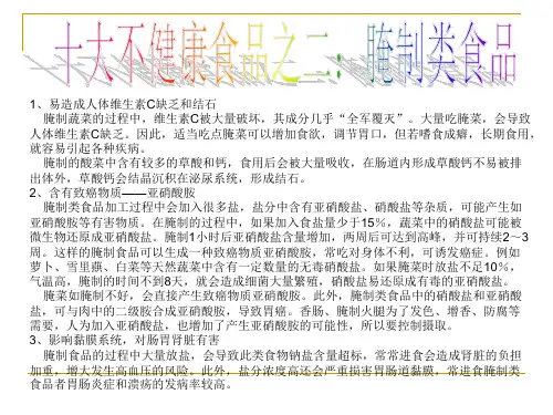 十大不健康食品