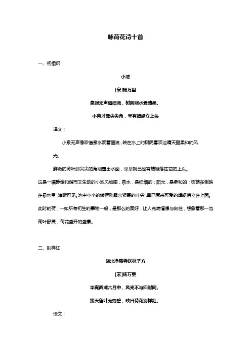 咏荷花诗十首