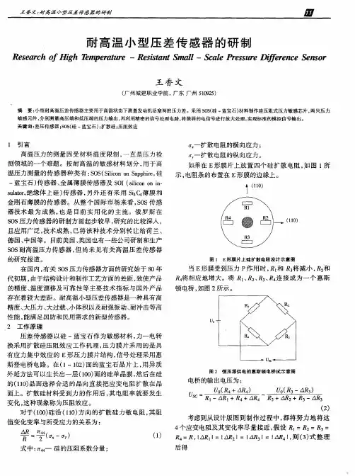 耐高温小型压差传感器的研制