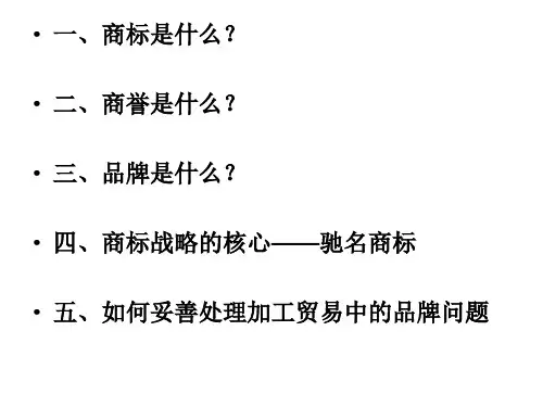 最新商标商誉与品牌PPT课件