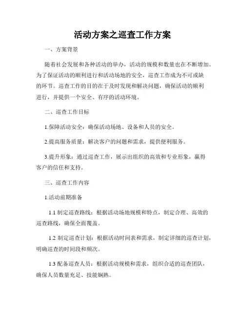 活动方案之巡查工作方案