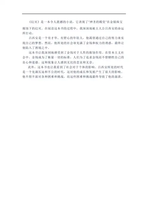《幻灭》读后感