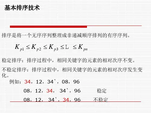 计算机软件技术编程基础 排序