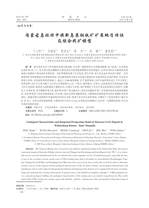 内蒙古乌拉特中旗新乌苏铜铁矿矿床地质特征及综合找矿模型