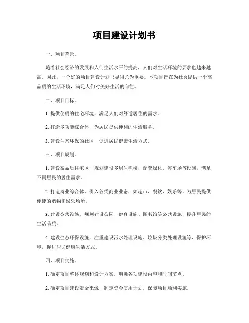 项目建设计划书