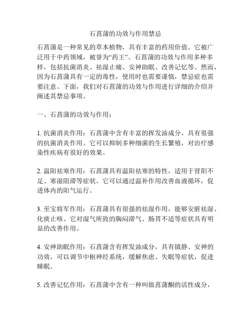 石菖蒲的功效与作用禁忌