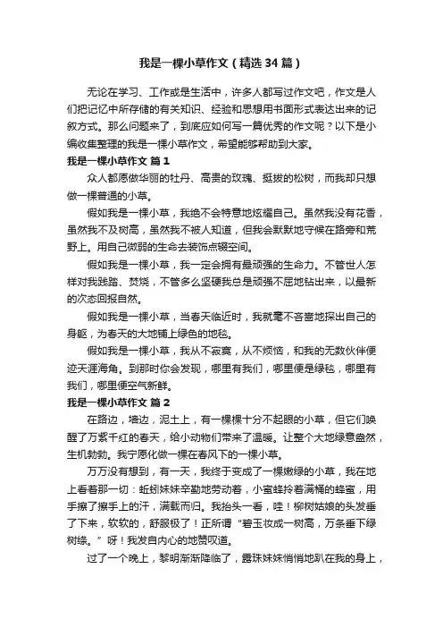 我是一棵小草作文（精选34篇）
