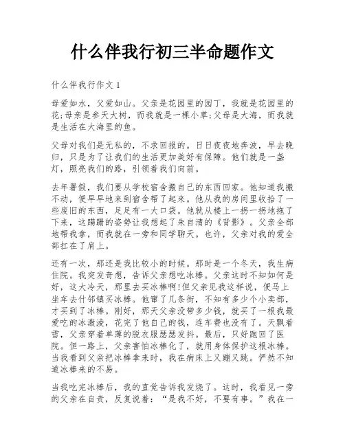 什么伴我行初三半命题作文