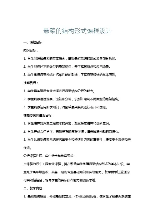 悬架的结构形式课程设计