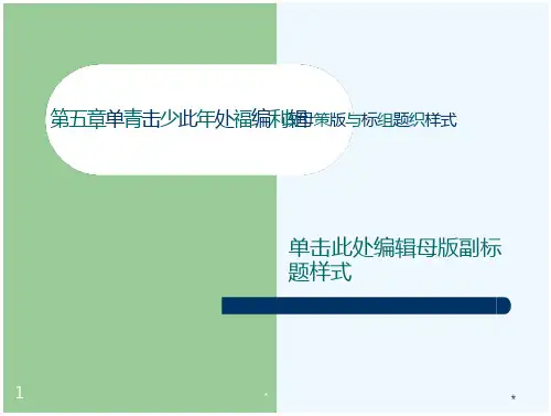 第五章青少年福利政策与组织  青少年社会工作课件