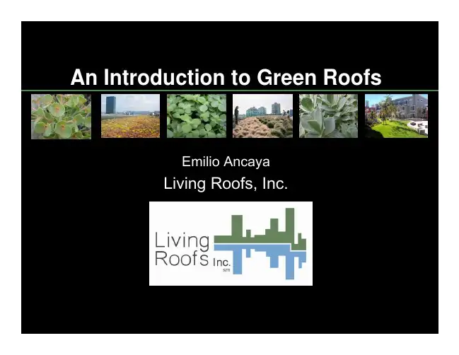 An Introduction to Green Roofs