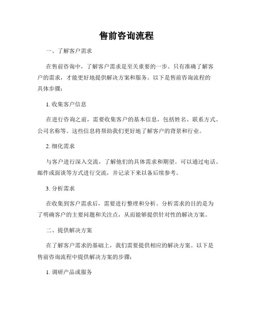 售前咨询流程