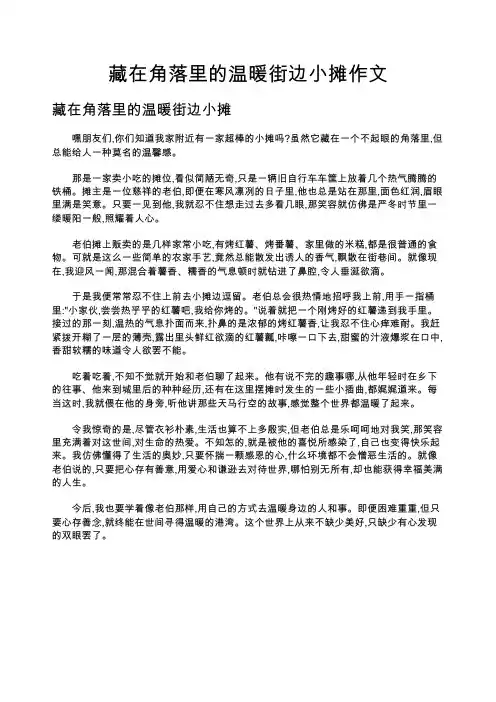 藏在角落里的温暖街边小摊作文
