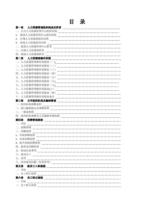 人力资源管理操作手册