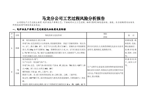 工艺过程风险分析