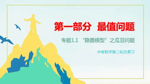 最新九年级中考数学专题复习： 最值问题-隐圆模型之瓜豆问题 课件