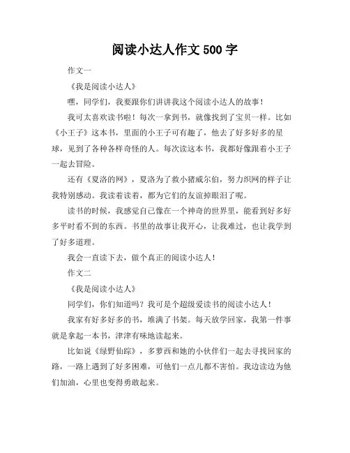 阅读小达人作文500字