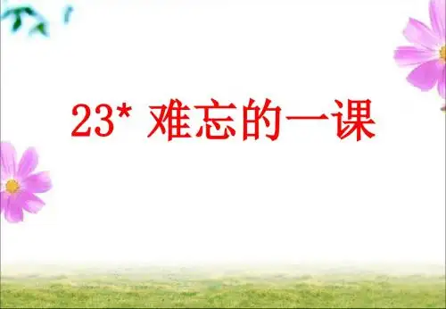 五年级语文上册难忘的一课课件
